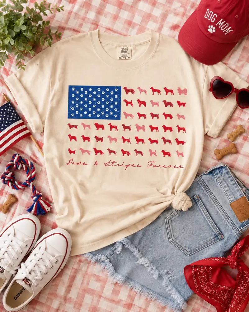 Paws & Stripes Forever Tee