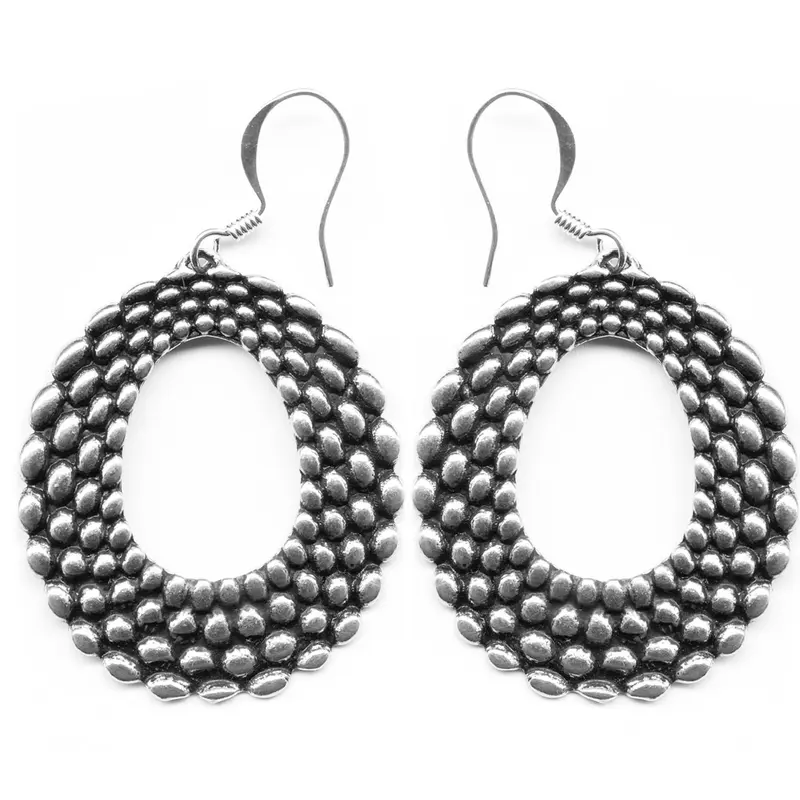 Pebbled Hoop Earrings