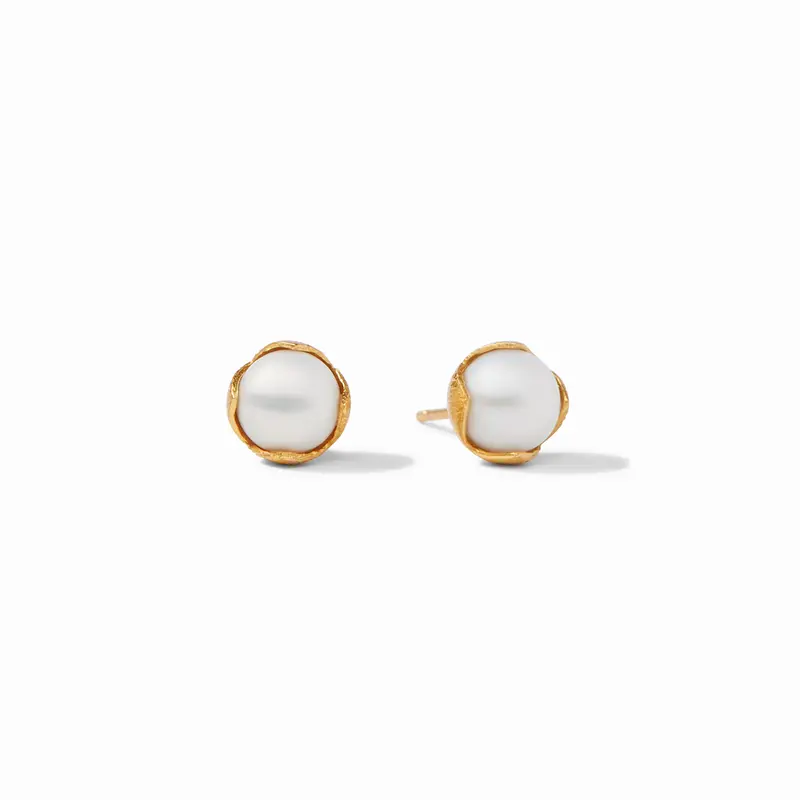 Penelope Gold Studs in Pearl