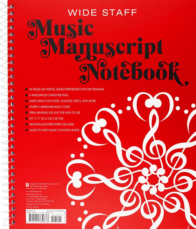 Peter Pauper Music Wide Manuscript Notebook