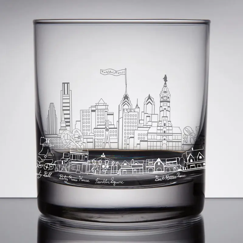 Philly Whiskey Rocks Glass