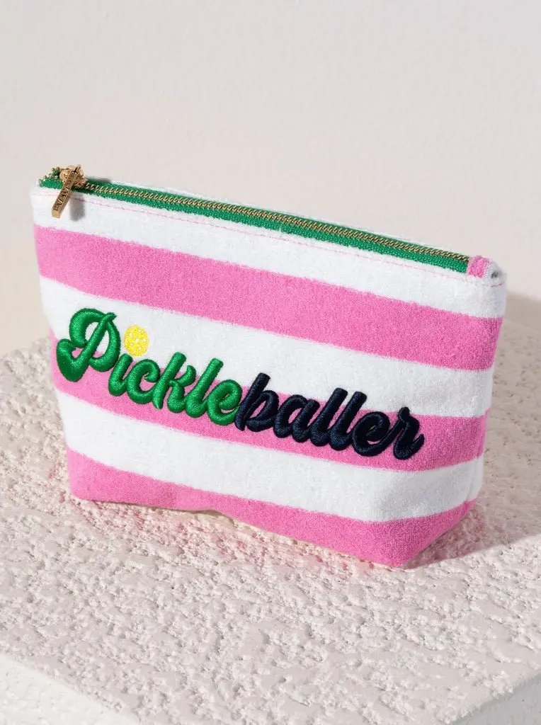 Pickleballer Pink Zipper Pouch