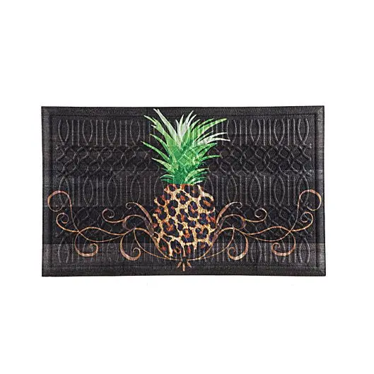 Pineapple Animal Print Embossed Door Mat by Evergreen