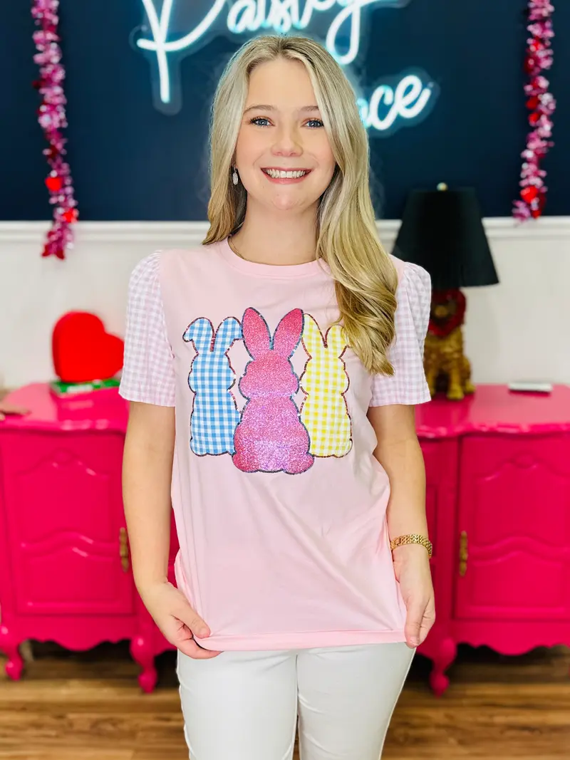 Pink Bunny Patches Top