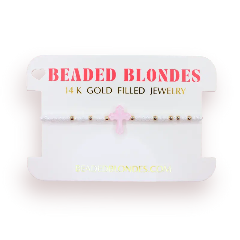 Pink Cross Bracelet on Color