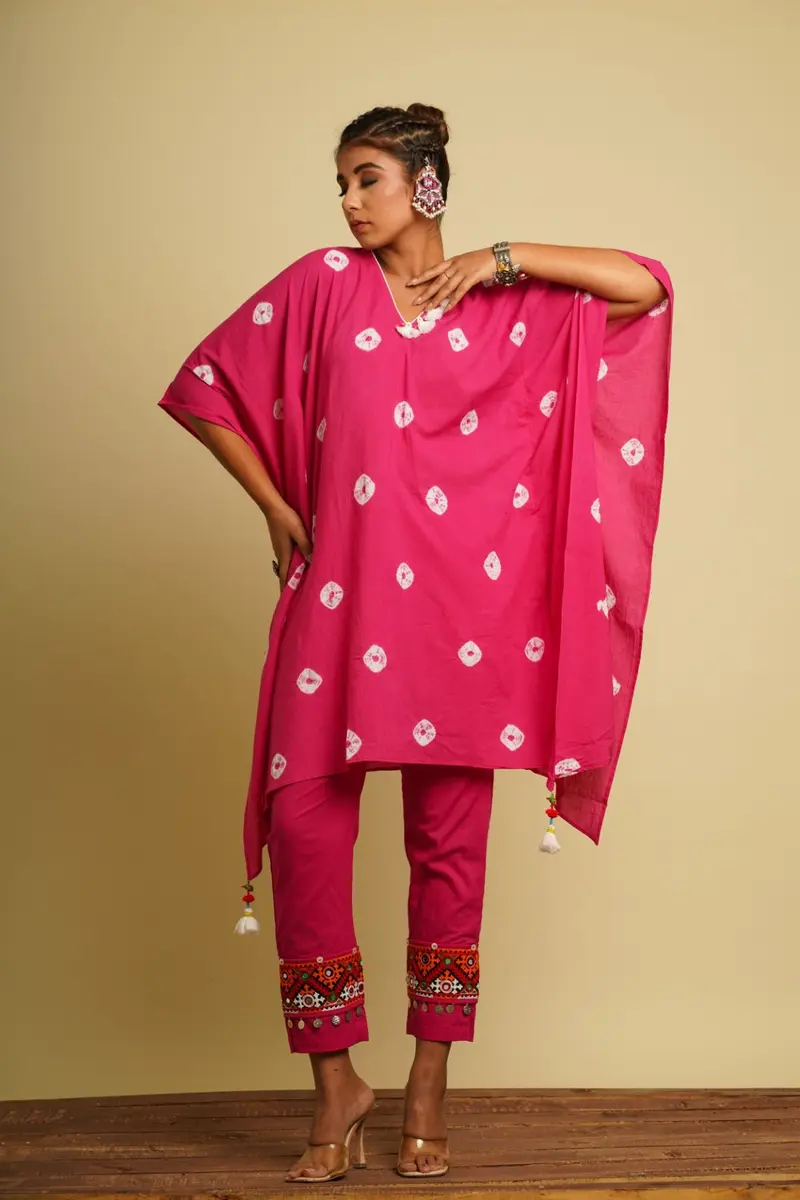 Pink Embellished Cotton Co-ord Set