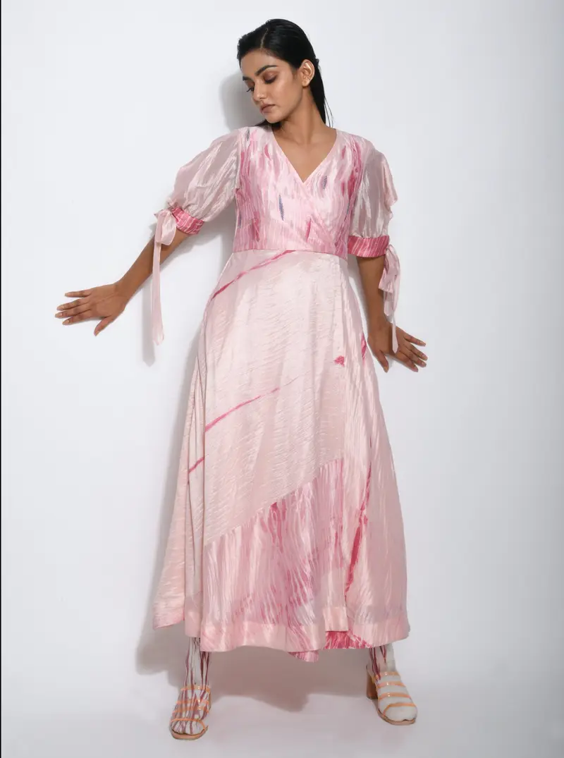 Pink Embroidered Maxi Dress