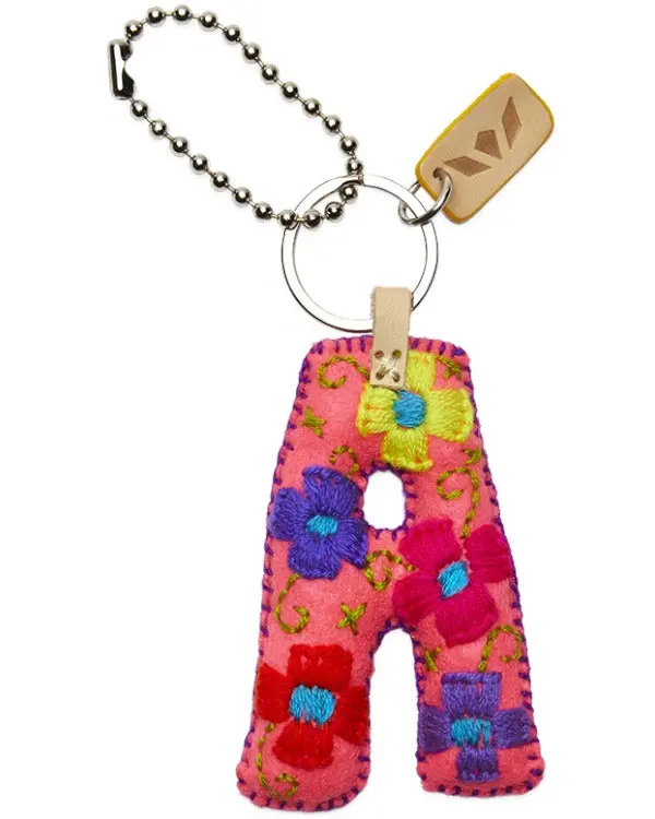PINK FELT ALPHABET CHARM "A"