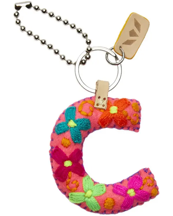 PINK FELT ALPHABET CHARM "C"