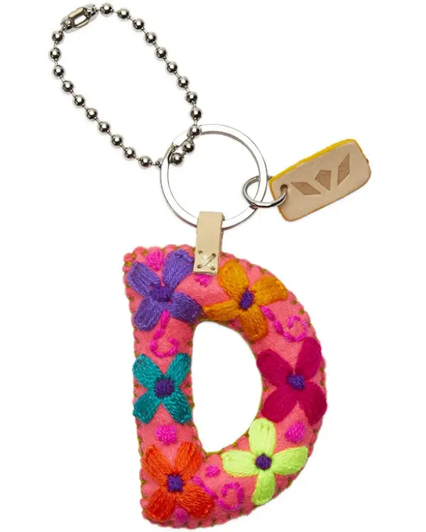 PINK FELT ALPHABET CHARM "D"