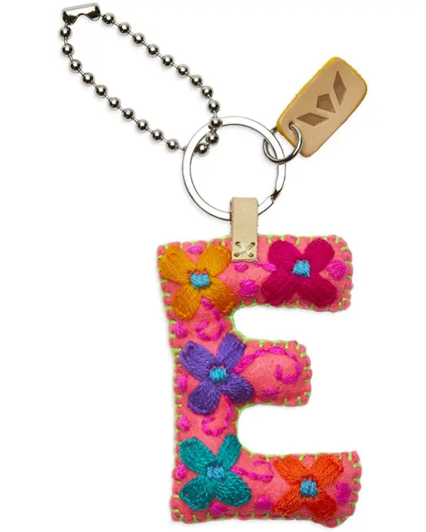 PINK FELT ALPHABET CHARM "E"