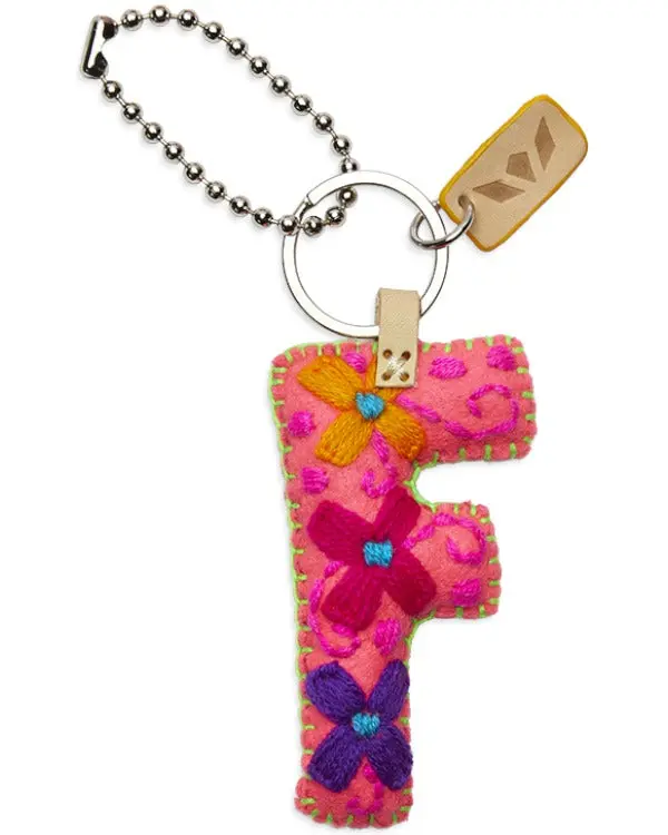 PINK FELT ALPHABET CHARM "F"