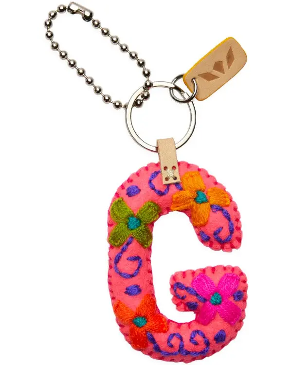 PINK FELT ALPHABET CHARM "G"