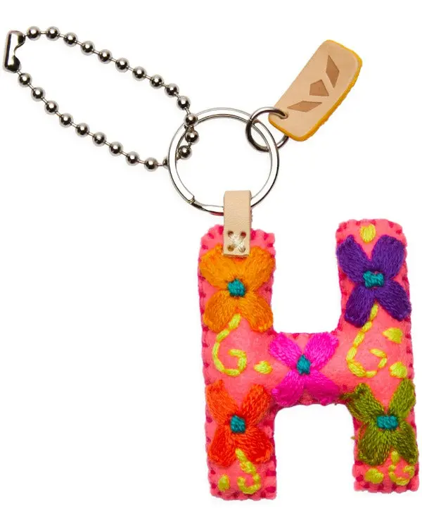 PINK FELT ALPHABET CHARM "H"
