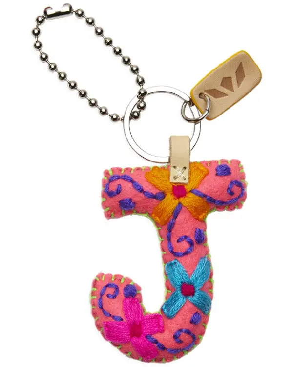 PINK FELT ALPHABET CHARM "J"
