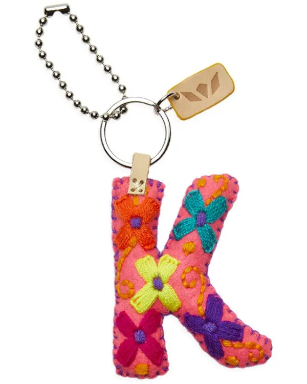 PINK FELT ALPHABET CHARM "K"