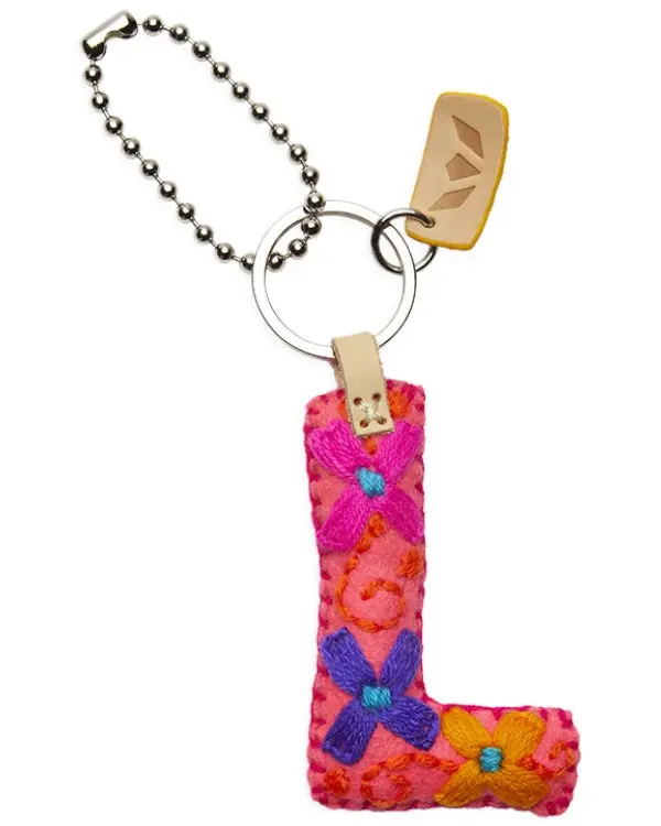 PINK FELT ALPHABET CHARM "L"