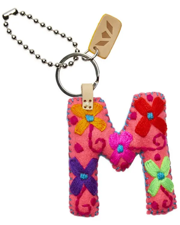 PINK FELT ALPHABET CHARM "M"