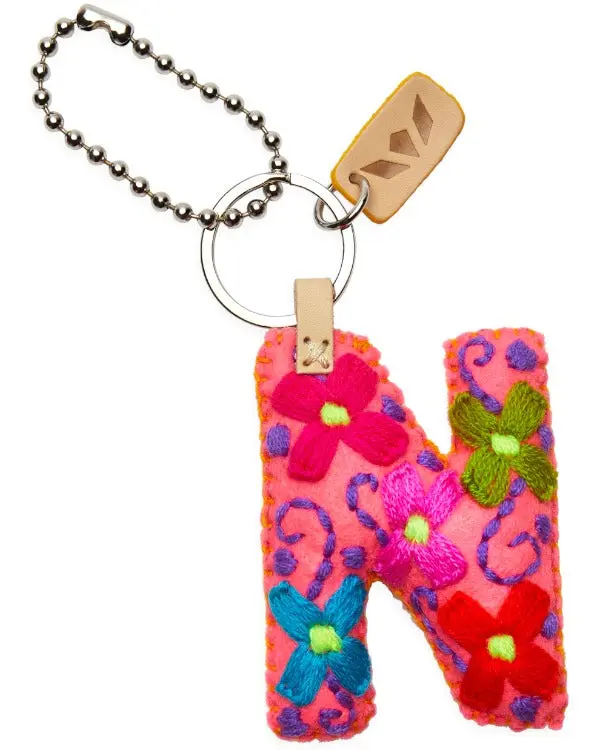 PINK FELT ALPHABET CHARM "N"