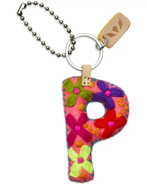 PINK FELT ALPHABET CHARM "P"