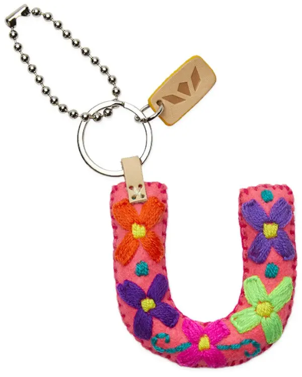 PINK FELT ALPHABET CHARM "U"