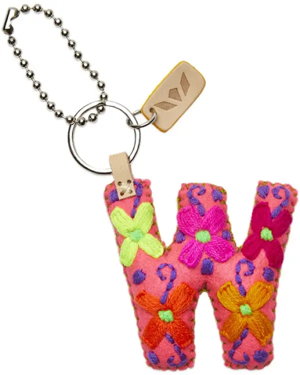 PINK FELT ALPHABET CHARM "W"