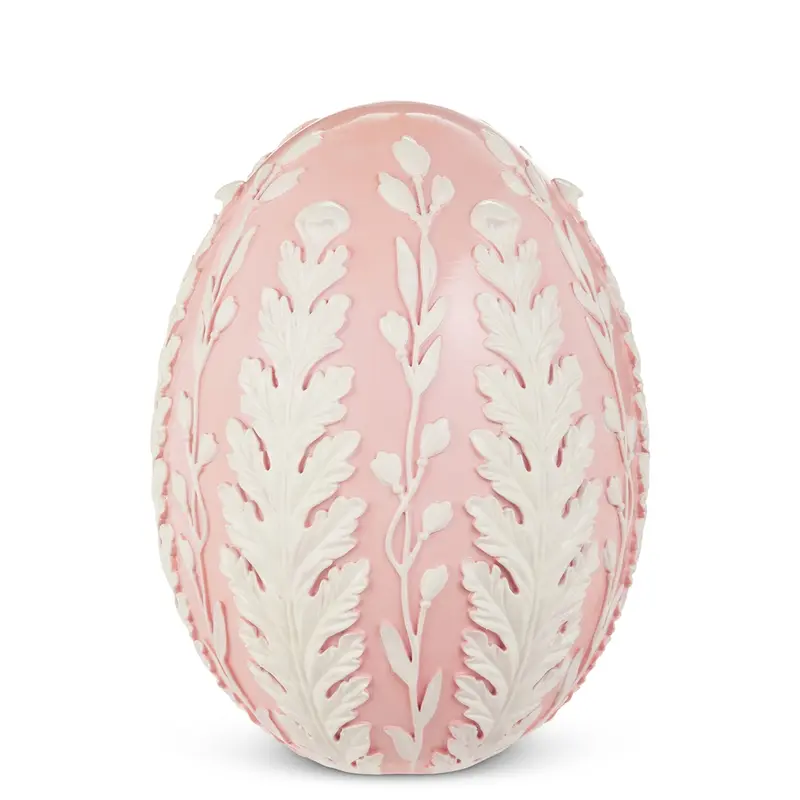 Pink Fretwork Egg 10 in