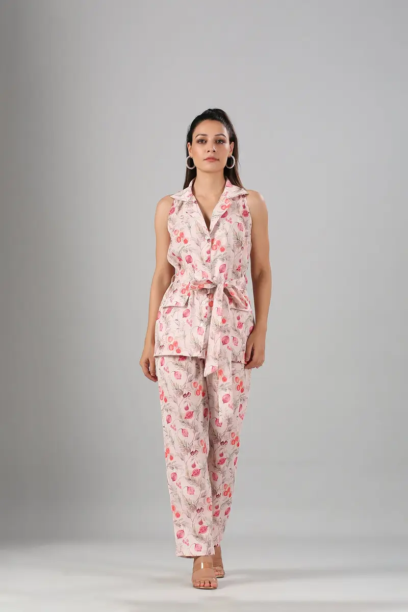 Pink Linen Co ord Set