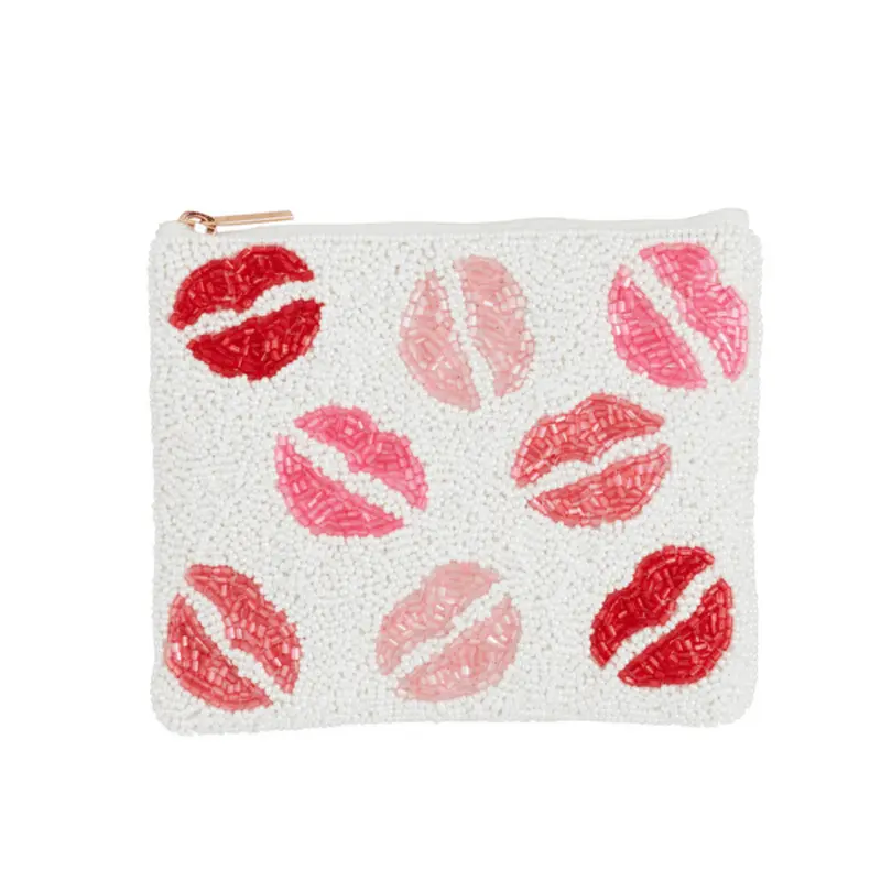 Pink Lips Valentine Beaded Case