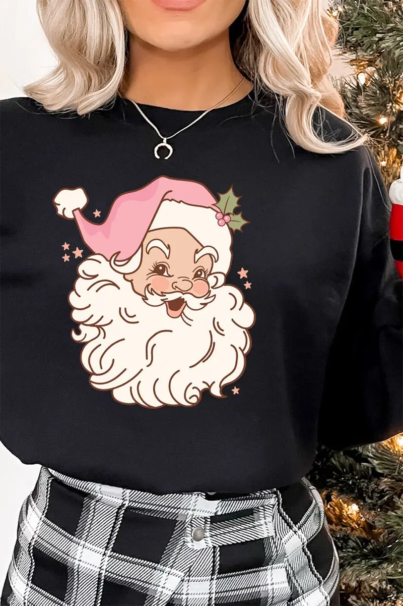 Pink Santa Heavy-weight Crew Sweatshirt