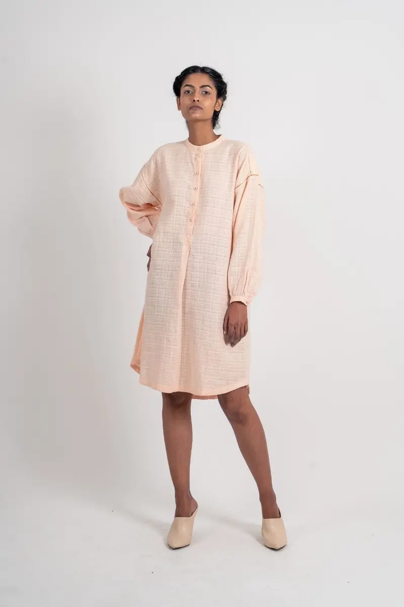 Pink Textured Kurta