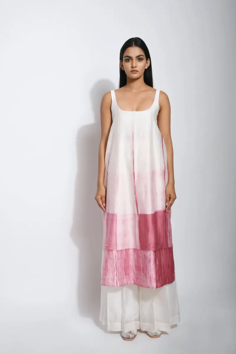 Pink Textured Midi Dress