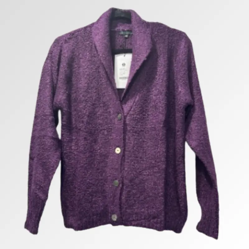 Plum Collared Button-Front Sweater