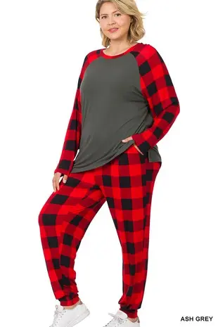 Plus Buffalo Plaid Joggers