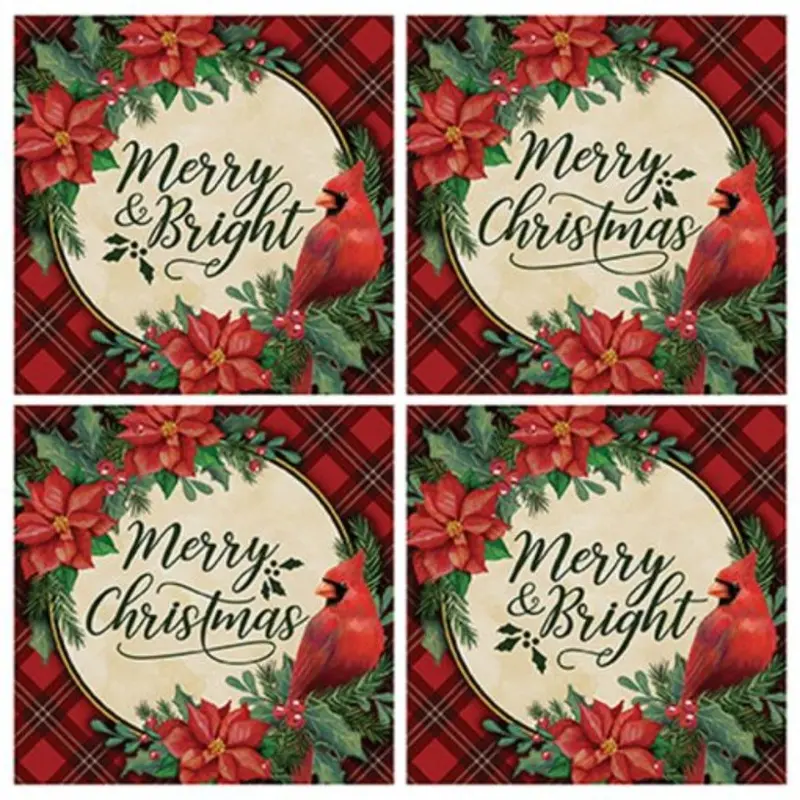 Poinsettia Coaster Set