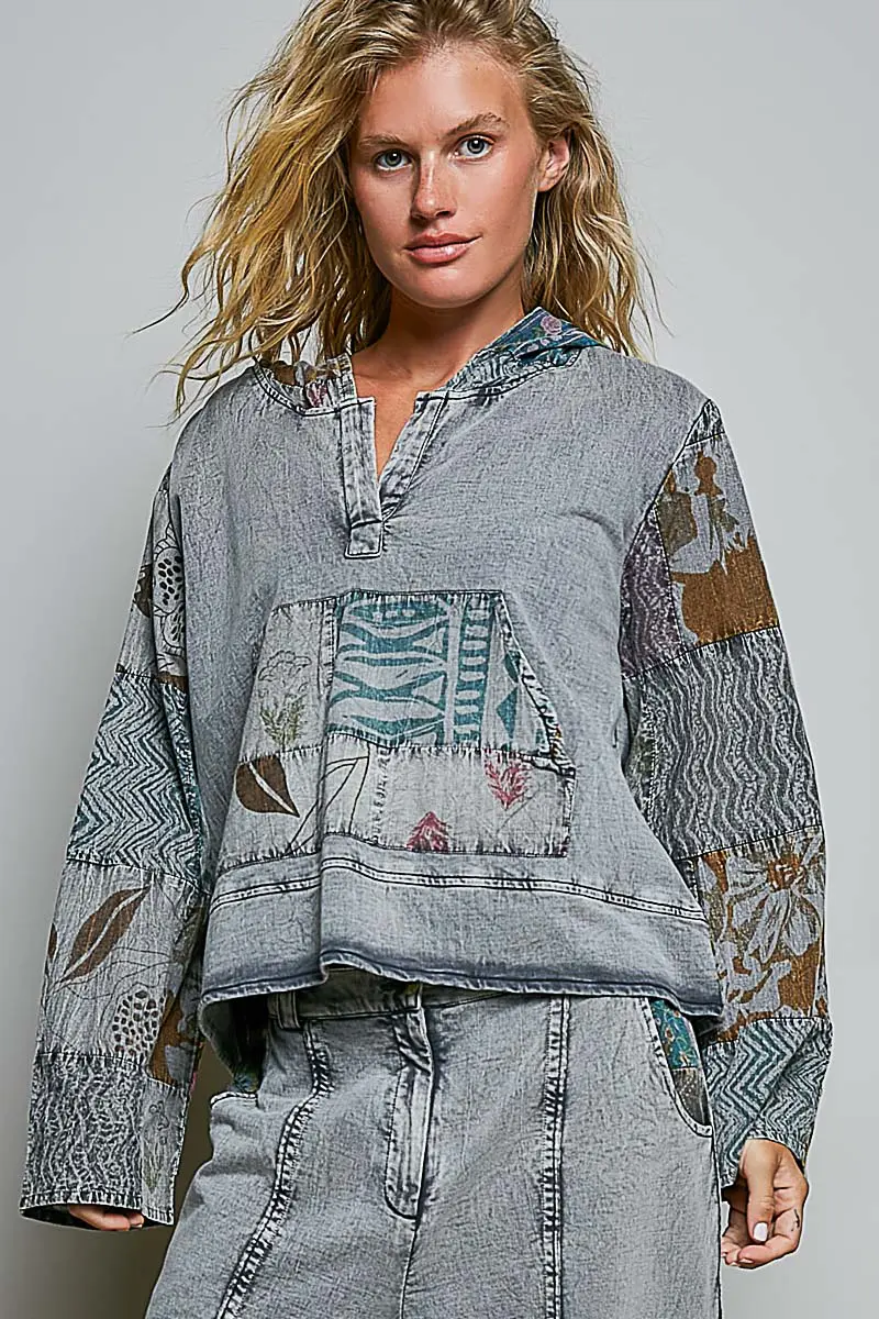 POL Patchwork Pullover Hoodie - PREORDER