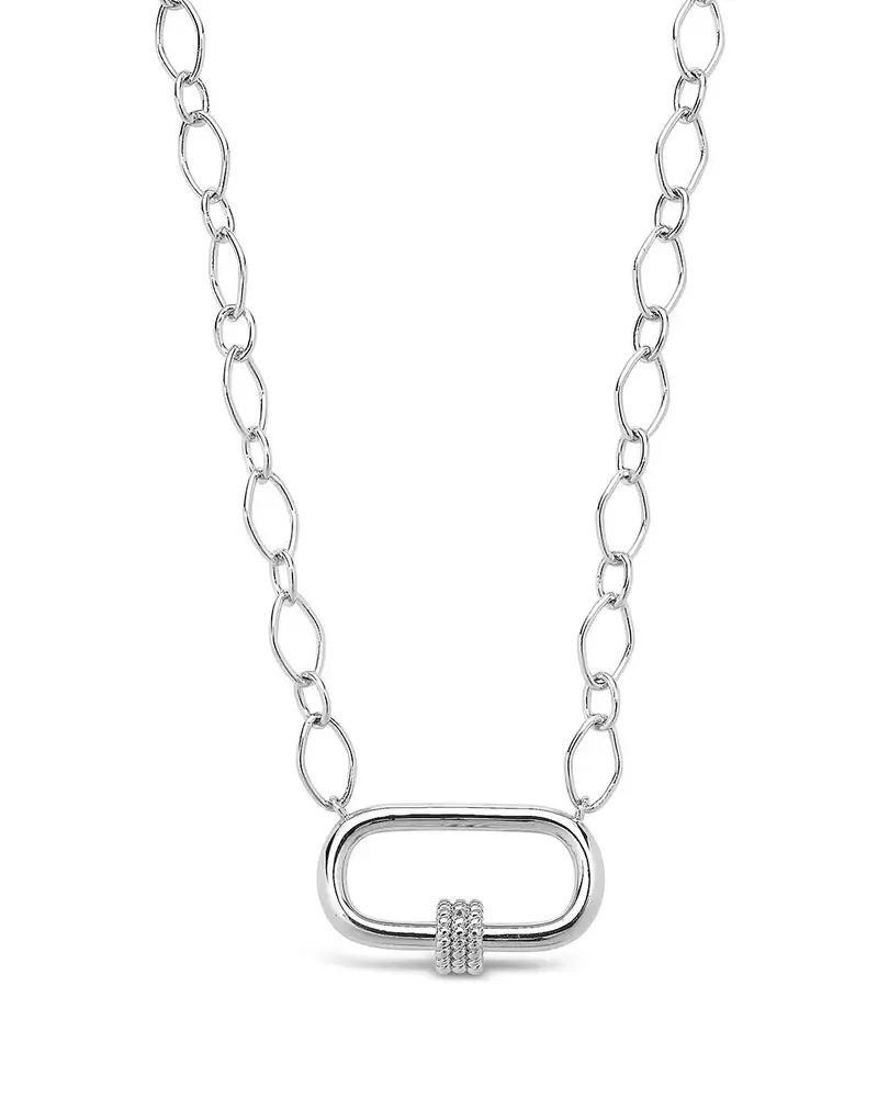 Polished Carabiner Pendant Necklace
