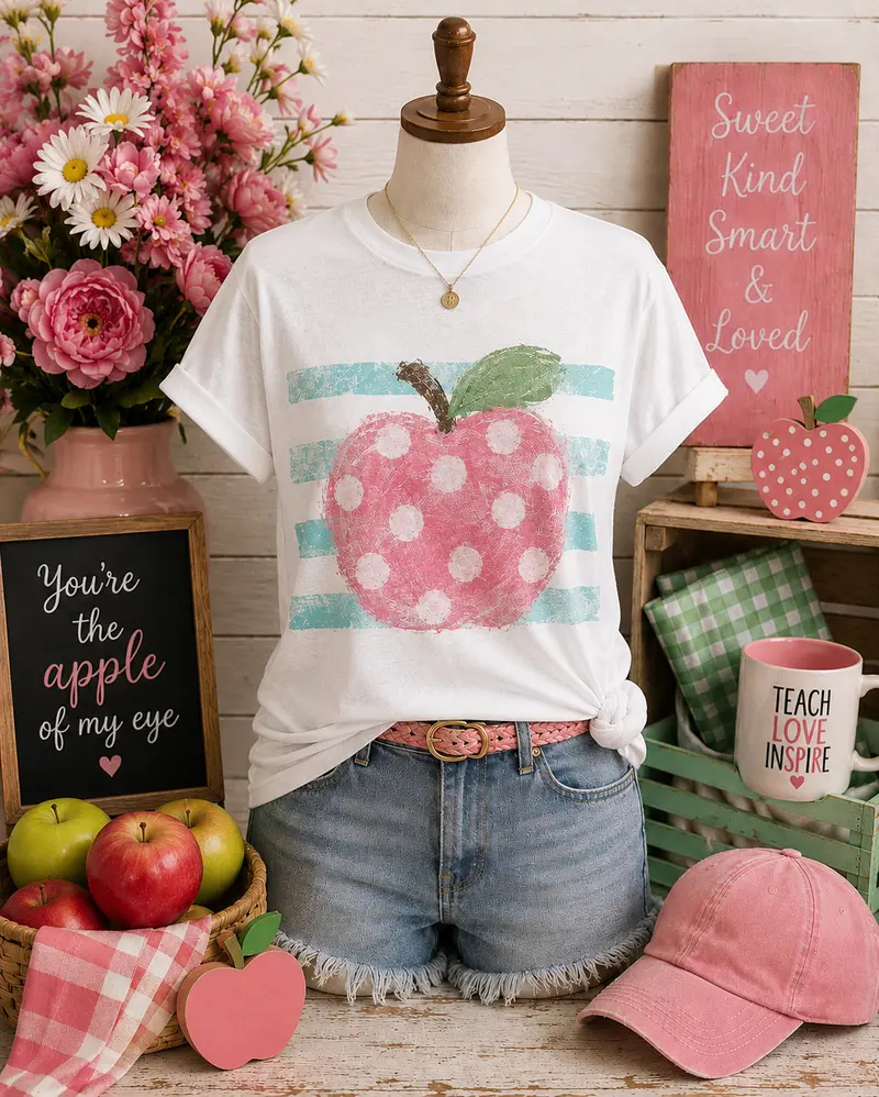 Polka Dot Apple SoftPrint Tee