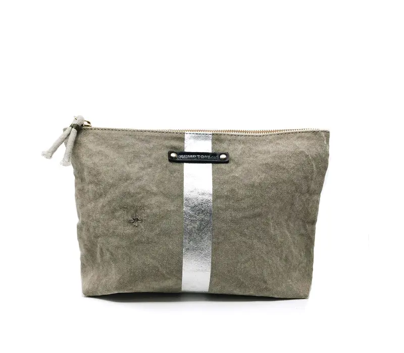 Postal Silver Stripe Pouch
