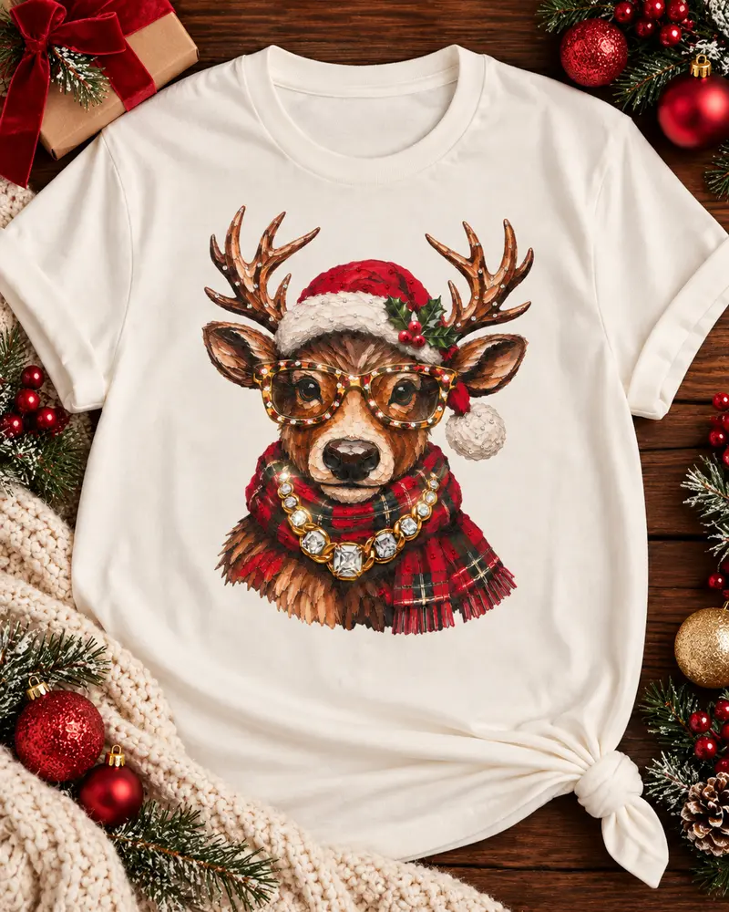Prancer In Plaid Boujee Tee