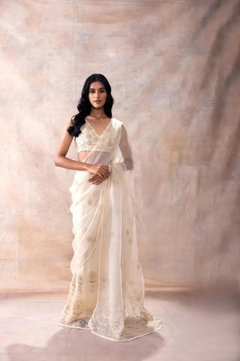 Pre Stiched Skirt Saree Set