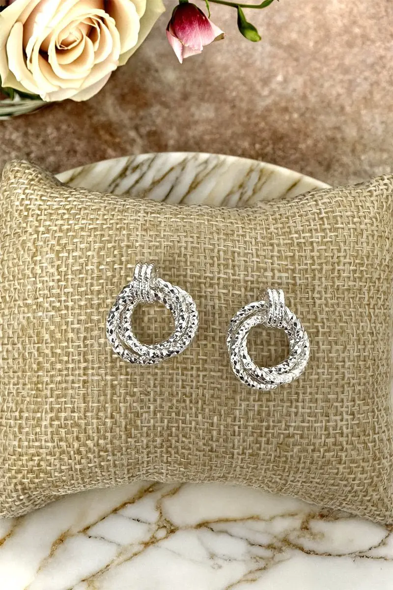 Premiere Event Silvertone Mini Door-Knocker Earrings