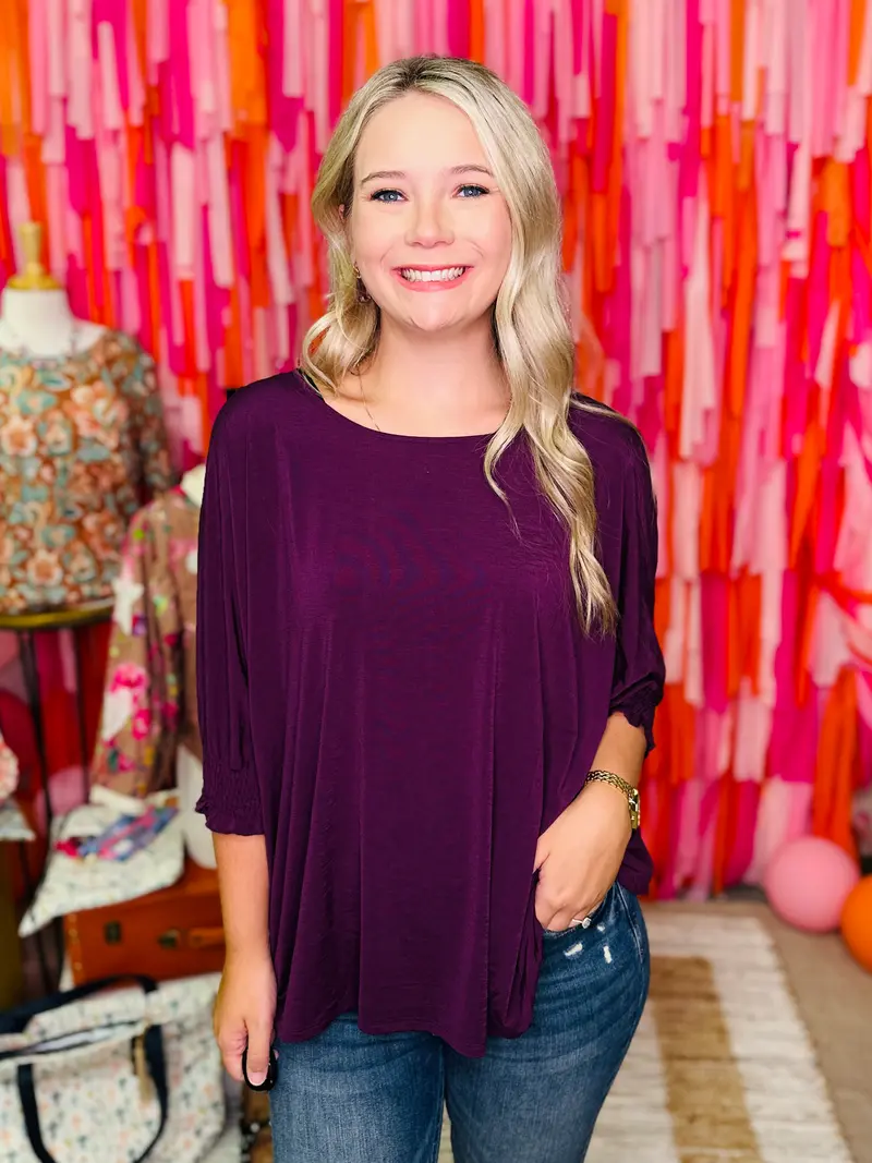 Pretty Little Detour Top - Midnight Plum