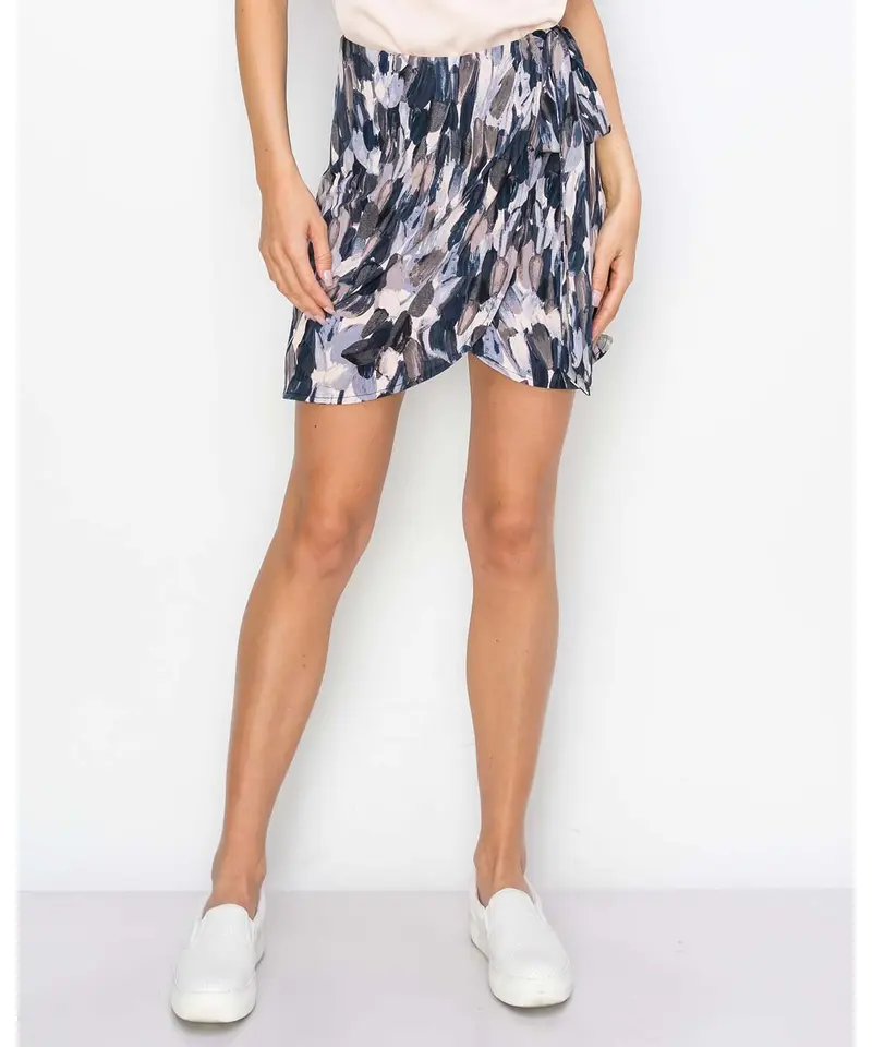 Printed Skort With Side Tie