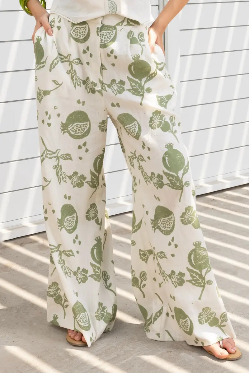 Printed wide leg Pants