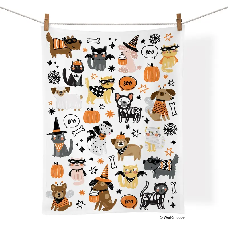 Pumpkin Patch Cotton Tea Towel by Werkshoppe