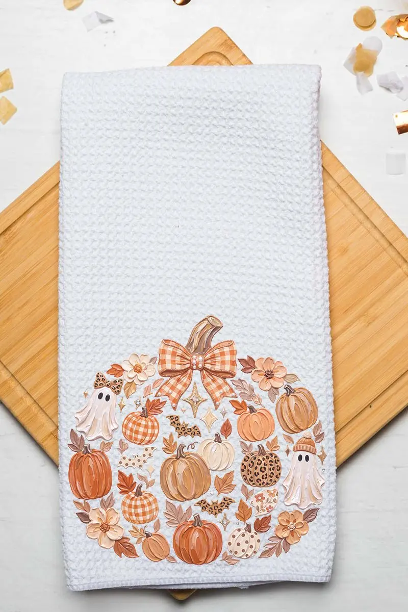 Pumpkin Patch Palette Waffle Kitchen Towel