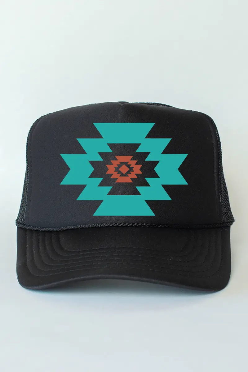 Punchy Aztec Otto Black Foam Front Trucker Hat