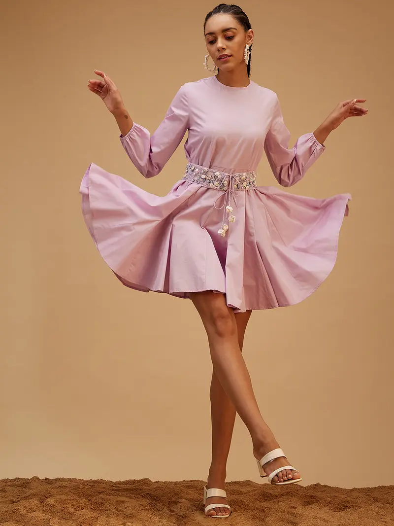 Purple Evening Wear Mini Dress