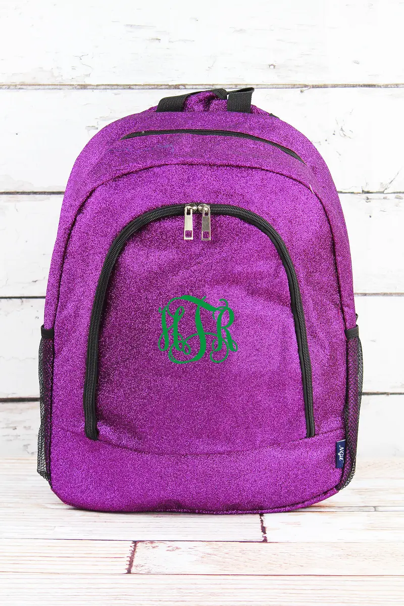 Purple Glitz & Glam Large Backpack